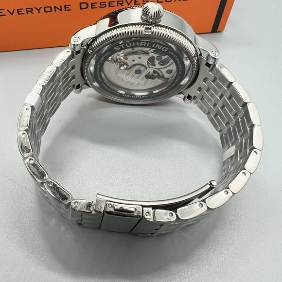 Stuhrling 3922 1 Special Reserve Automatic Dual Time Stainless Steel Men's Watch - Picture 6 of 10